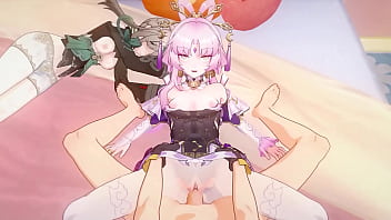 Honkai star rail caelus x fu xuan & qingque sex hentai 3d animation