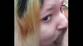 Slut princess blowjob in woods