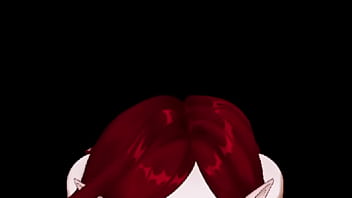 Red haired elf girl blowjob
