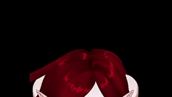 Red haired elf girl blowjob