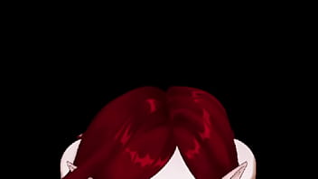 Red haired elf girl blowjob