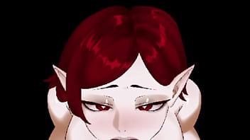 Red haired elf girl blowjob