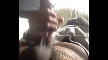 Hung ebony jerks fat cock