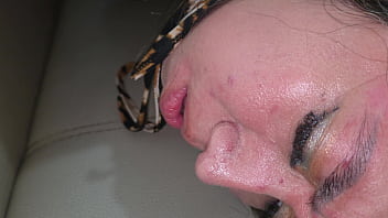 Stepfather and curvy stepdaughter have sex at home on the sofa