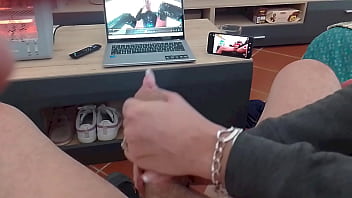 Preview milf gives a handjob and gets covered in cum