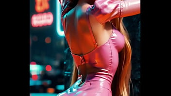 Rapunzel steps into the neon city her golden hair flowing as her pink outfit glows brighter than the signs around her the tower princess trades fairy tales for temptation under the lights… Rapunzel steps into the neon city her golden hair flowing as her pink outfit glows brighter than the signs around her the tower princess trades fairy tales for temptation under the lights…