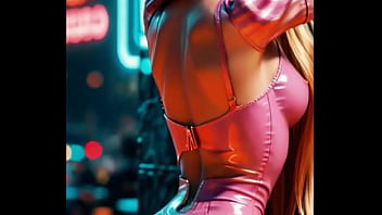 Rapunzel Steps Into The Neon City Her Golden Hair Flowing As Her Pink Outfit Glows Brighter Than The Signs Around Her The Tower Princess Trades Fairy Tales For Temptation Under The Lights… thumbnail