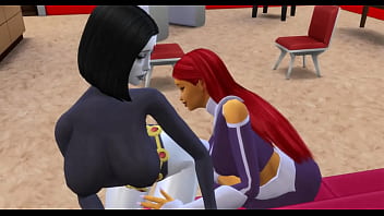 Dc superheroes hentai with raven and starfire