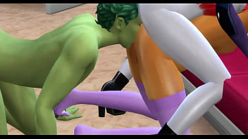 Dc superheroes hentai with raven and starfire