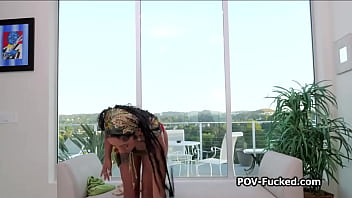 Tia tamera fucks herself with a dildo before milking a big cock