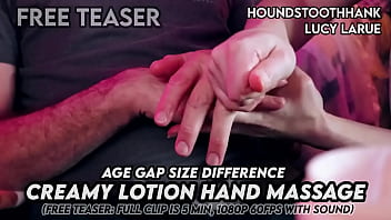 Age gap size difference creamy lotion hand massage