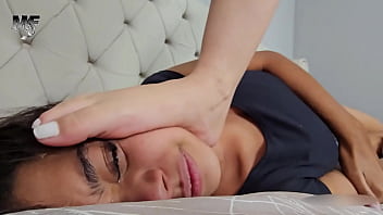 Merciless face trampling for pleasure