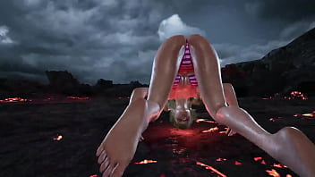 Lili get's stretched by king bikini mod