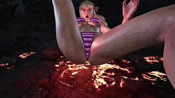 Lili get's stretched by king bikini mod