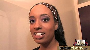 Cum loving teen enjoys huge bukkake 1