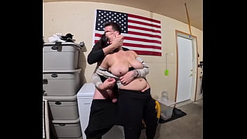 Curvy party girl felt up and suck cock