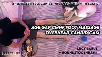 Age gap cmnf foot massage overhead candid cam