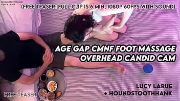 Age gap cmnf foot massage overhead candid cam