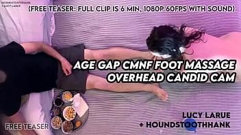 Age gap cmnf foot massage overhead candid cam