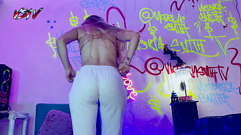 Desperate pissing on my gray sweatshirt on my room