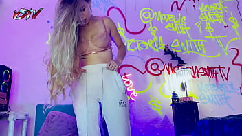 Desperate pissing on my gray sweatshirt on my room