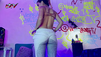 Desperate pissing on my gray sweatshirt on my room