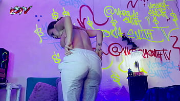 Desperate pissing on my gray sweatshirt on my room