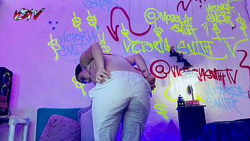 Desperate pissing on my gray sweatshirt on my room