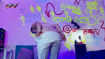 Desperate pissing on my gray sweatshirt on my room