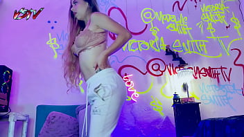 Desperate pissing on my gray sweatshirt on my room