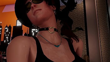 Slut gets fucked by a bbc on a barstool in a club