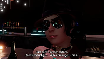 Slut gets fucked by a bbc on a barstool in a club