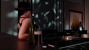 Slut gets fucked by a bbc on a barstool in a club