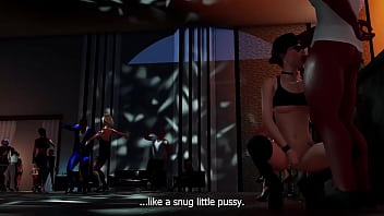 Slut gets fucked by a bbc on a barstool in a club