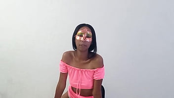 Beautiful indian woman with natural tits masturbates on a chair and moans like a bitch