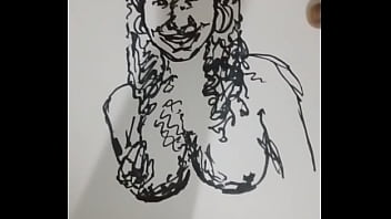 Undressing woman in drawing 4