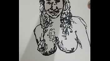 Undressing woman in drawing 4