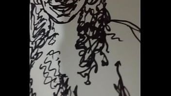 Undressing woman in drawing 4