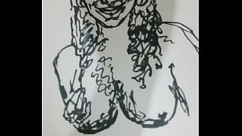 Undressing woman in drawing 4