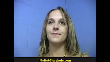 Awesome deepthroat hot girl blows cock through gloryhole 11