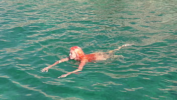 Blue water and a naked girl