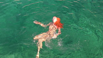 Blue water and a naked girl