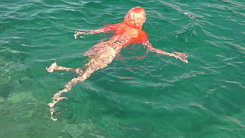 Blue water and a naked girl