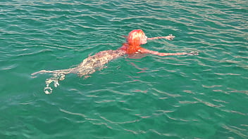 Blue water and a naked girl