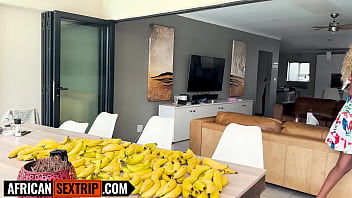 Busty 18yo black babe sloppy sucks massive white cock pov on her knees in amateur sex tape