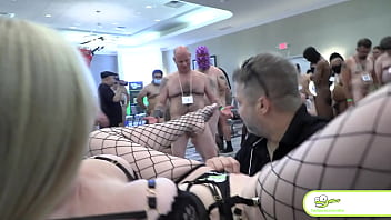 Rebel rhyder's insatiable cunt fucked by seven hung cocks in gangbang