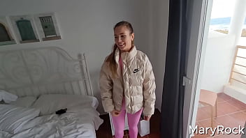 Young guy fucks a hot sportswoman outdoor sex