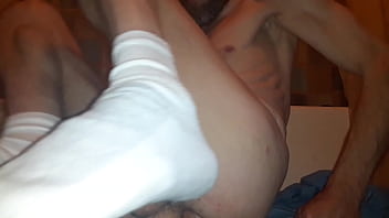 No lube dildo in ass