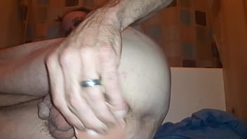 No lube dildo in ass