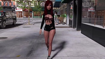 Alyson walking down sidewalk while her magical breasts show themselves in public Alyson walking down sidewalk while her magical breasts show themselves in public